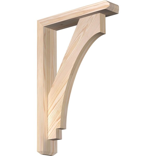Ekena Millwork Imperial Craftsman Smooth Bracket w/ Offset Brace, Douglas Fir, 3 1/2"W x 16"D x 24"H BKT0402X16X24IMP04SDF - main